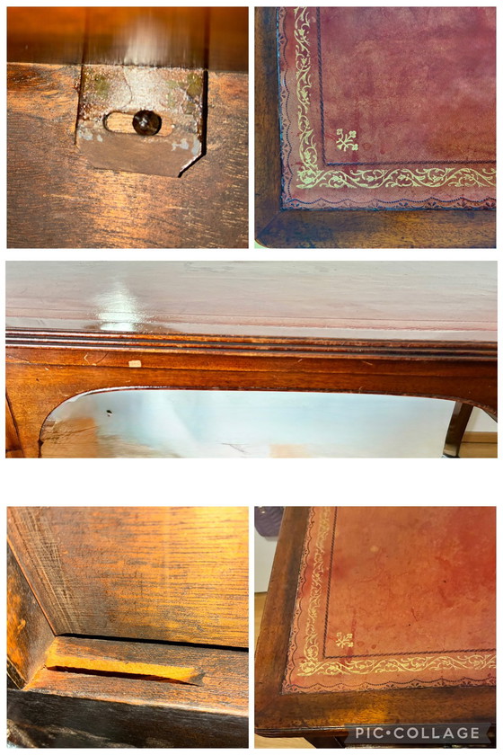 Image 1 of Mahogany pedestal desk, handmade in Victorian style