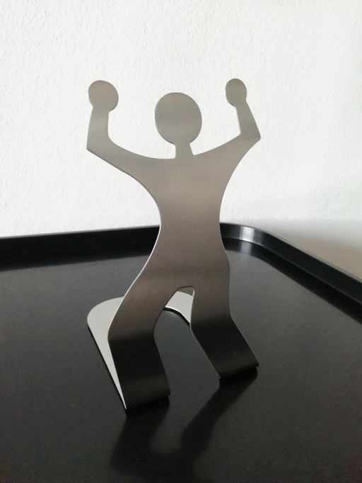 Fermalibri in alluminio stile Keith Haring