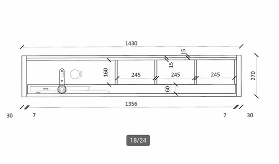 Image 1 of Mobile TV ad angolo / credenze, design italiano, marca: giellesse