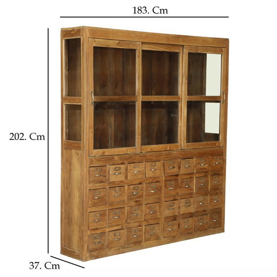 Display Cabinet with Drawers – Glass, Wood (photo 2 of 11)