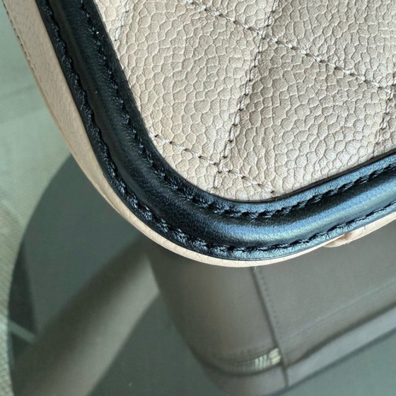 Image 1 of Chanel Camera Filigree Box Bag Large - Caviar Quilted Grained Calfskin Black Beige Gold Hardware Series 23