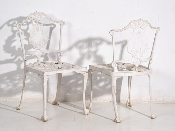 Table et chaises de jardin vintage blanches (c.1950). Ensemble de 5 pièces – Ensembles de jardin, Aluminium (photo 24 of 40)