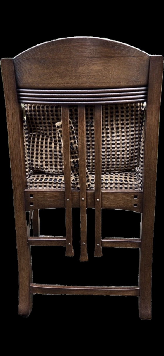 4 Schuitema Jugendstil Oak Armchairs – Textile, Wood (photo 5 of 5)