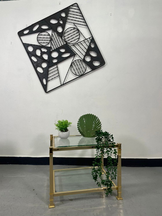 Image 1 of Vintage Brass & Glass Coffee Table 1970s Europe