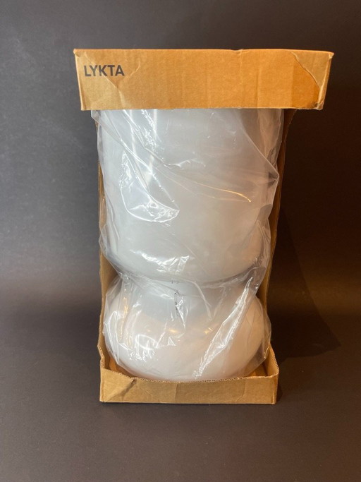 NEW LYKTA White Table Lamp - Handmade - Vintage Retro Unique Style