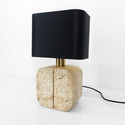 Lampe de table en travertin Fratelli Mannelli Italie 1970