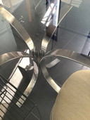 Round glass dining table, Osvaldo Borsani T69
