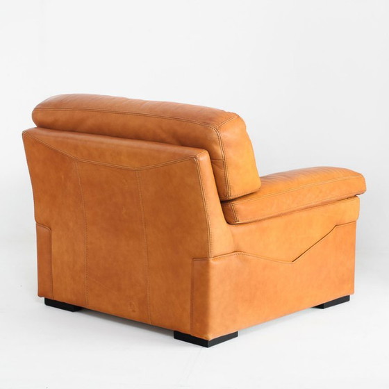 Poltrona in pelle cammello, realizzata da Roche Bobois. Vintage - Francia, anni '80. – Poltrone, Leather (photo 3 of 18)