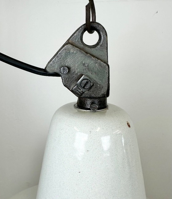Image 1 of Large Industrial White Enamel Factory Pendant Lamp from Zaos, 1960s