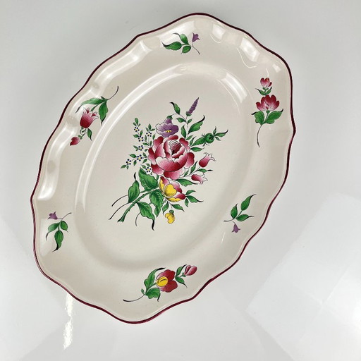 Ovale schaal met platte onderkant, model Streetlight van KG Lunéville, rozenpatroon – servies, Ceramic (photo 2 of 7)