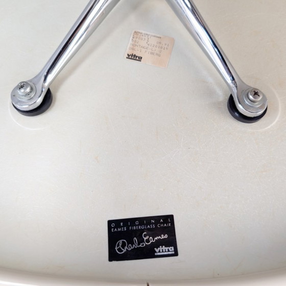 Set of 4 La Fonda chairs Vitra Charles Eames fiberglass vintage – Side chairs, Chrome (photo 10 of 10)