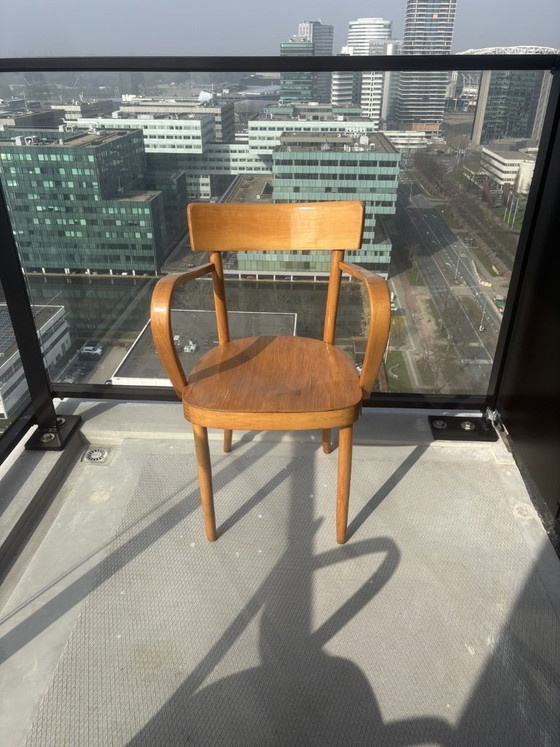 Image 1 of 2x wooden vintage chairs with curved design