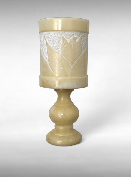 Image 1 of Lampada vintage in alabastro albast jaren 70 tafellamp steen