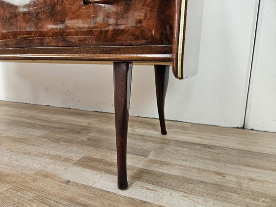 Image 1 of Walnut Burl Chest of Drawers with Double Glass Top