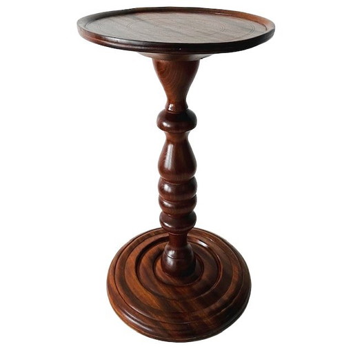 Hoge vintage mid-century plantenzuil teck plantentafel 1960's