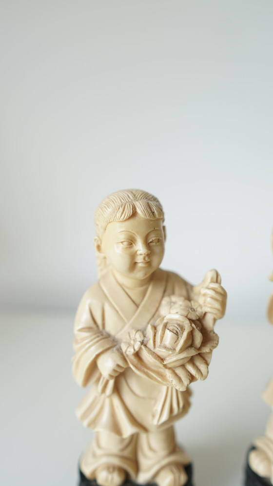 Image 1 of Lot de 2 statuettes chinoises - Art d'Asie - XXème