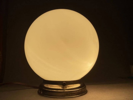 Minimalist white opaline globe flush mount light