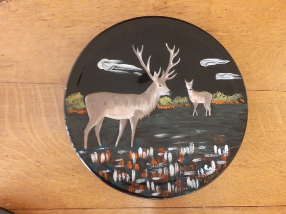 Set of large plate and wall plates with hunting theme Emaux de Longwy, Crockery, Ceramic, Multi Color (photo 2 of 11)