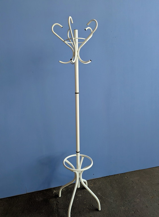 Image 1 of Porte-manteau vintage en métal blanc - années 1980