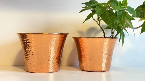 Image 1 of Pair of Copper Planters from the 60's