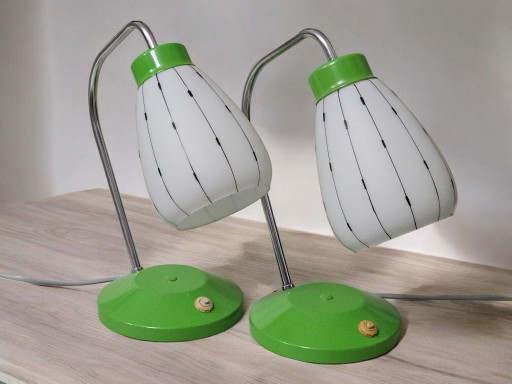 Par de Lámparas de mesa Josef Hůrka, Lidokov Modelo L204, años 60