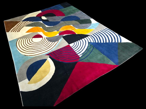 Handgeknüpfter Wollteppich – Komposition von Sonia Delaunay, 1955, Moderner Art-Deco-Stil – Teppiche & Läufer (photo 8 of 10)