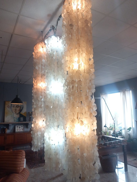 Image 1 of Vintage Mother-of-Pearl Hanging Lamp