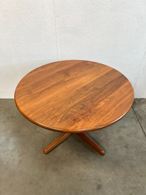 Vintage Round Danish Dining Table, Teak, 1980's