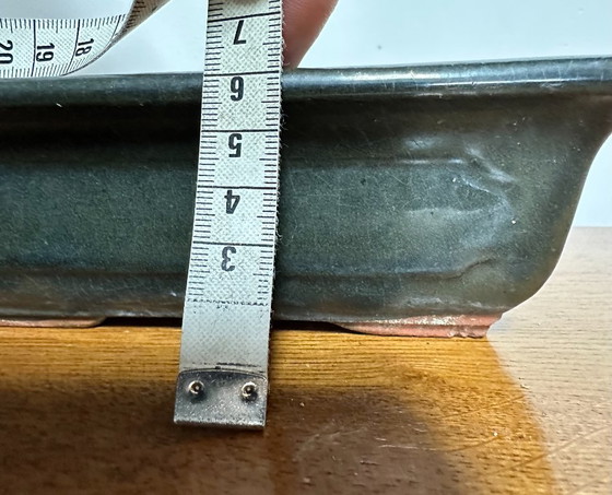 Image 1 of Vaso rettangolare smaltato blu, 18,5 cm x 12 cm, per bonsai o succulente