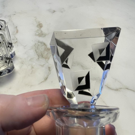 Servizio da Liquore Cubista Art Déco in Cristallo di Karl Palda, anni '30, Set di 8 – Bicchieri e caraffe (photo 7 of 17)