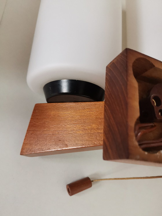 Image 1 of Coppia di lampade da parete vintage dal design danese Teak Uno e Östen Kristiansson