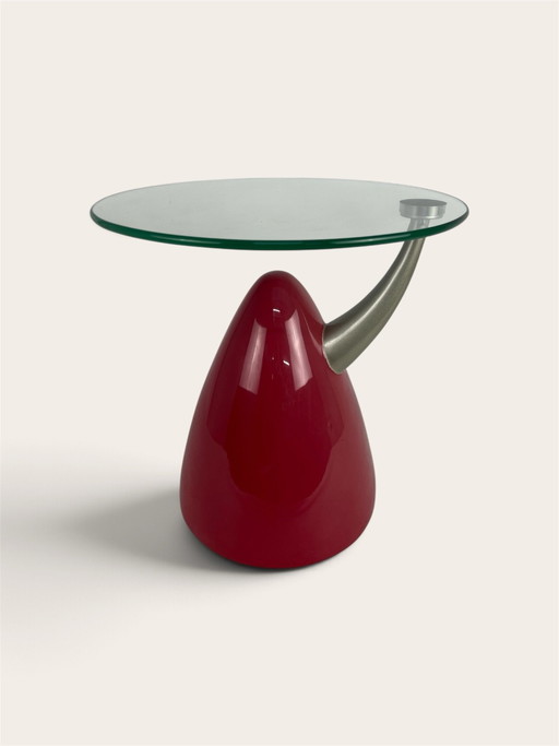 Bijzettafel - Mid century red lava accent
