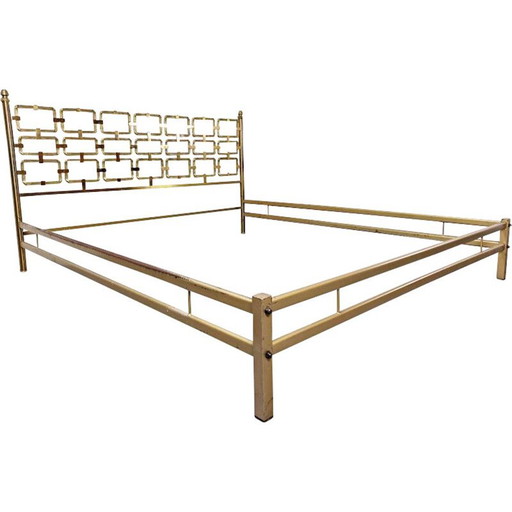 Vintage Brass Bed by Luciano Frigerio, 1970s