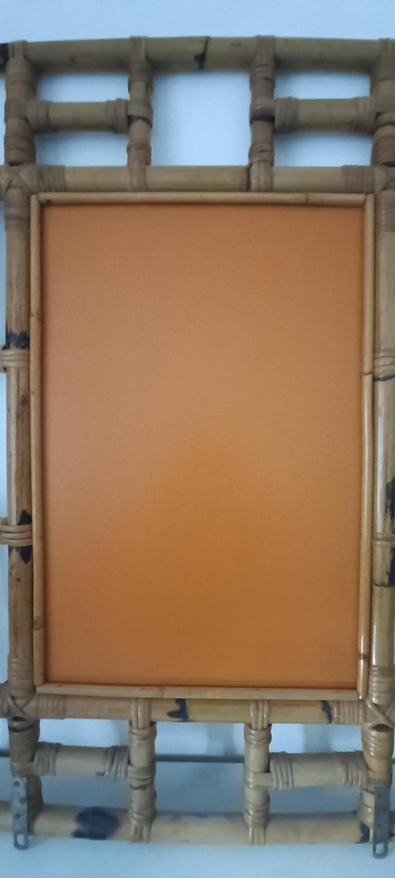 Original 70er Vivai del Sud Bambus Spiegel – Glas (photo 5 of 8)