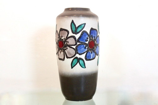 XL West Germany Fat Lava Geblümte Vase