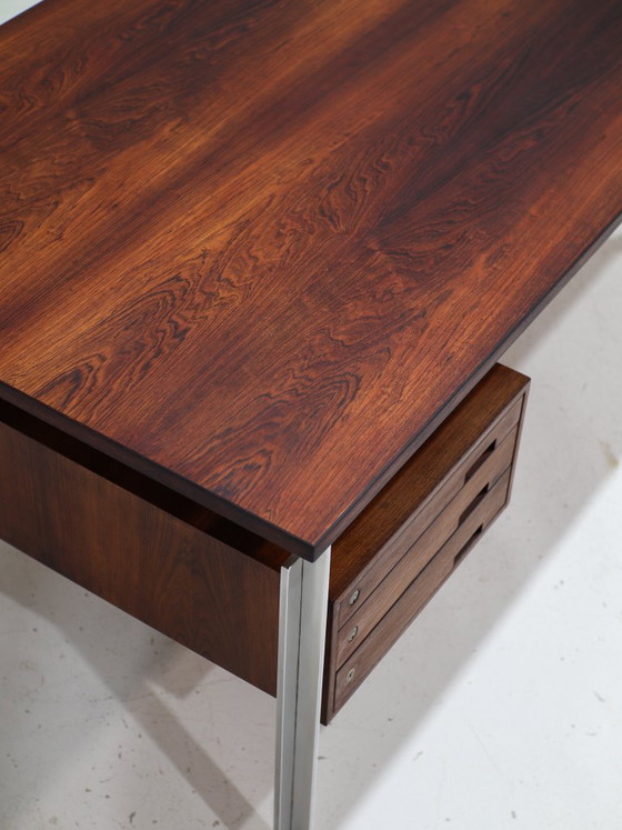 Zeldzaam Bureau Poul Kjaerholm Staal Palissander Deens Jaren '50 – Wood (photo 7 of 23)