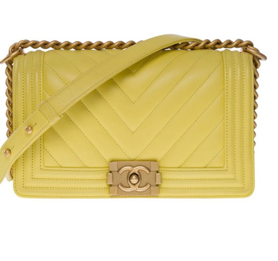 Image 1 of Borsa CHANEL Ragazzo in pelle gialla - 1012015