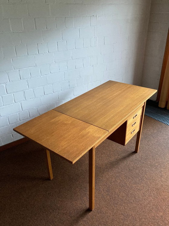 Image 1 of Zweeds bureau uit het midden van de 20e eeuw, gemaakt van teakhout.