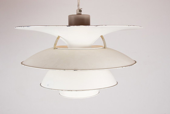 Image 1 of Danish suspension lamp in brushed metal, Model PH 6 ½ -6V Called "Charlottenborg" by Poul Henningsen for Louis Poulsen