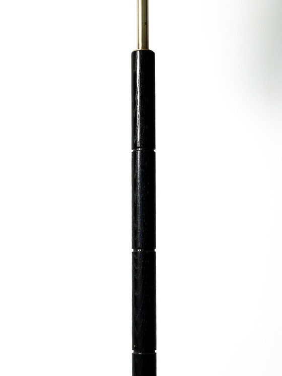 Image 1 of Lámpara de pie escandinava de latón y madera negra, años 50/60