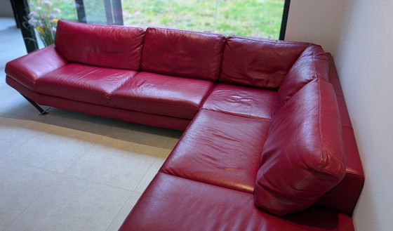 Image 1 of Canapé d'angle Natuzzi avec pouf