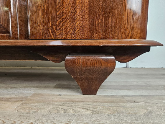 Image 1 of Art Decò oak sideboard for dining room with marble top