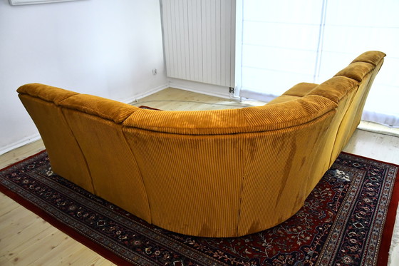 Image 1 of Yellow Corduroy Angle Modular Sofa, 1970s, Set of 6