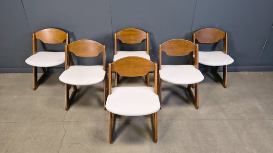 Image 1 of Vintage brutalist dining chairs, set of 6 - 1960s
