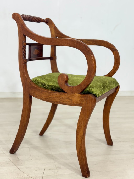 Sedia da scrivania inglese, poltrona, vintage Regency