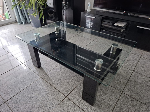 Tavolino da caffè in vetro, moderno, cromato – salontafels, Chrome, Glass