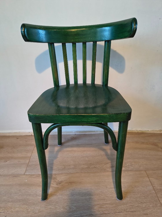 6x Sedie da caffè verdi vintage💚Stile Thonet – Sedie da pranzo, Legno (photo 5 of 10)