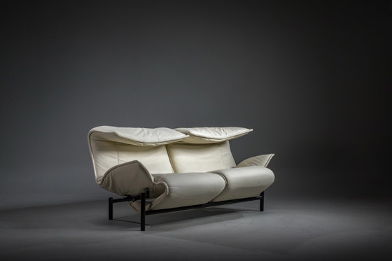 Image 1 of Vintage Cassina Veranda Reclining Sofa in Cream Leather, 1980s