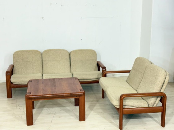 Image 1 of Divano Dyrlund in teak stile metà secolo | Divano a 2 posti in legno massello | Classico del design