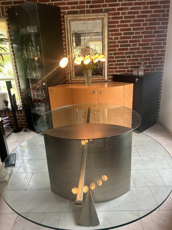 Beautiful Dining Table Made of Stainless Steel and Glass – Knoll, rvs (photo 9 of 12)
